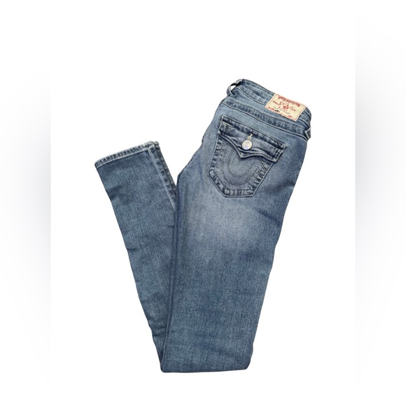 True Religion Jenny Mid rise Skinny Denim Blue Jeans 27 - Picture 7 of 13